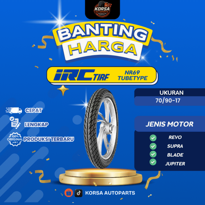 IRC BAN MOTOR 70_90-17 NR 69 BAN LUAR TUBETYPE